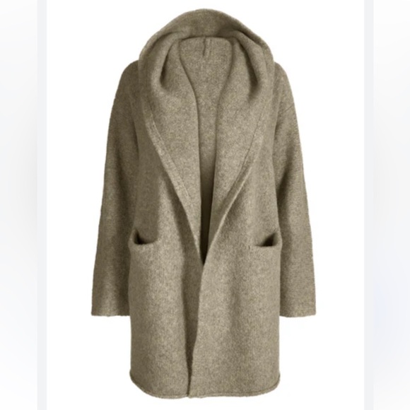 Peruvian Connection Kotzebue Alpaca Sweater Coat Size XL Oatmeal Beige Hooded - Picture 2 of 11